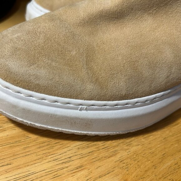 Womens Aquatalia Larisa Sand Suede Shearling Fur Ankle Zip Sneaker Booties 8.5 - Picture 14 of 16